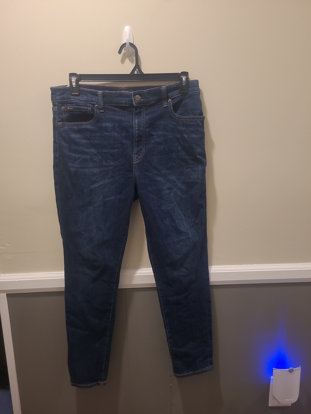 Polo Ralph Lauren Womens Jeans Blue 32 The Tompkins Skinny High Rise Ankle